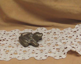 Vintage Frosch aus Messingguss Briefbeschwerer