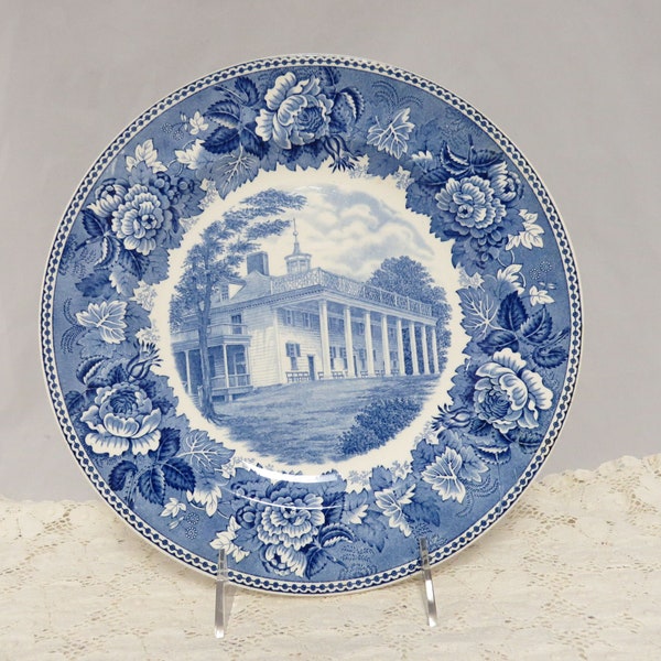 Vintage Liberty Blue Plate Mount Vernon Wedgwood Washington Bicentennial Series Sponsored Copyrighted NSDAR