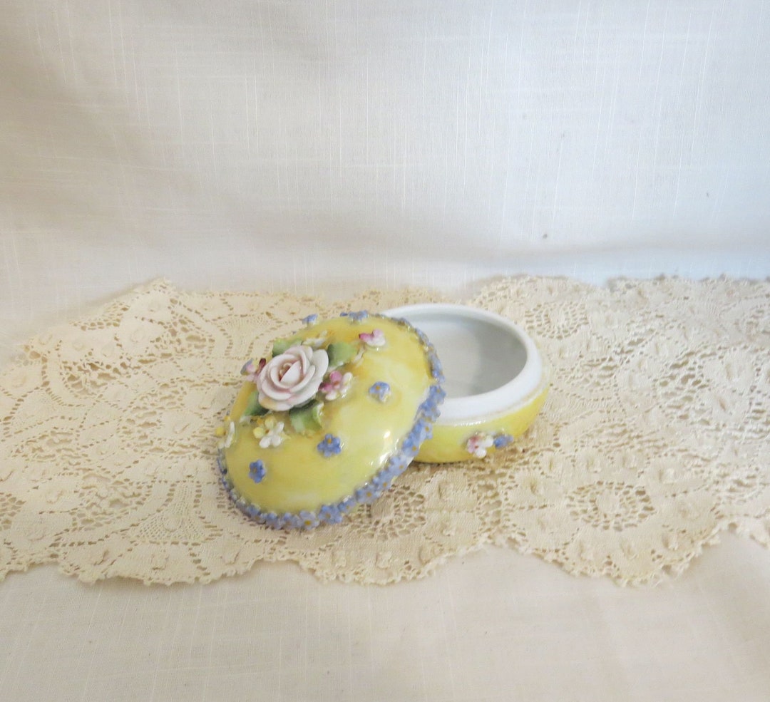 SALE Antique Elfinware Lustreware Porcelain Box Yellow Lustreware ...