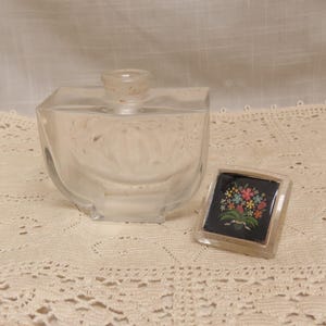 Vintage Caron Fleurs de Rocaille Perfume Bottle Fitted Ground Glass Stopper Made In France Flacon Perfume Bottle