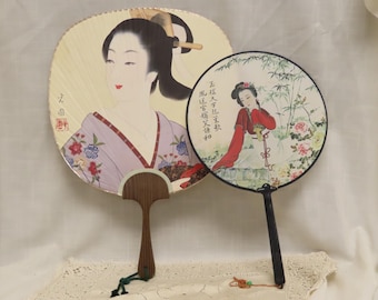 Vintage Hand Fans Oriental Ladies