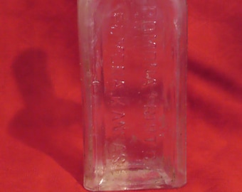 Antique Pomona Fruit Company Hand Blown Bottle Applied Lip Bottle Embossed Glass Bottle Pomona Kansas Bottle Advertising Bottle