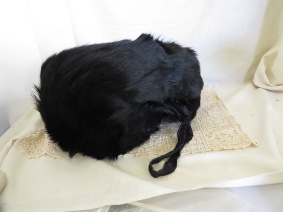 SALE Antique Genuine Fur Muff Black Fur Muff Vict… - image 2