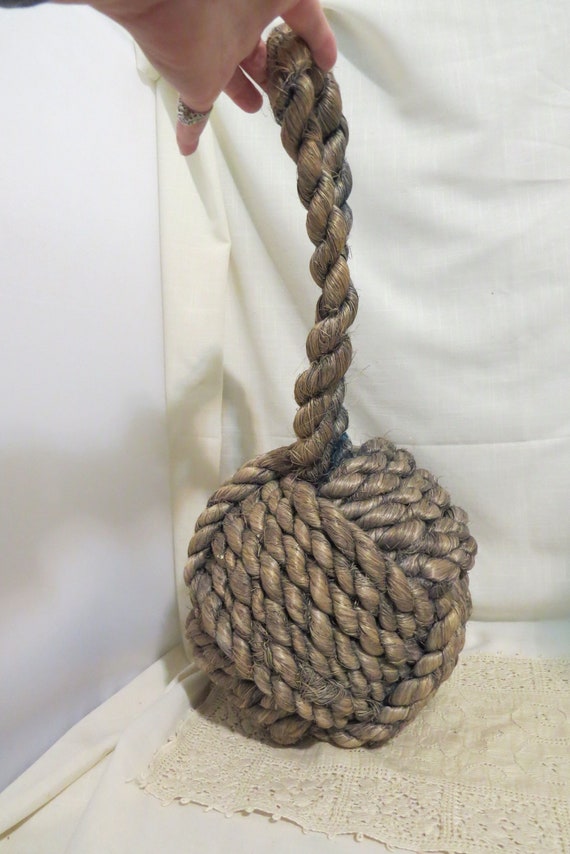3.5 - 4 Monkey Fist Knot Ball w/ Hanger Loop - Handmade Jute Rope Sailor  Knot - Blue, Natural Tan, White, Gray - Nautical Decor For Bowls