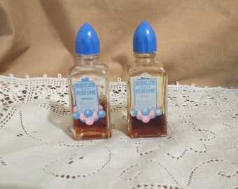 Vintage Pair Bubbling Bath Perfume New York With Contents Pine Gardenia