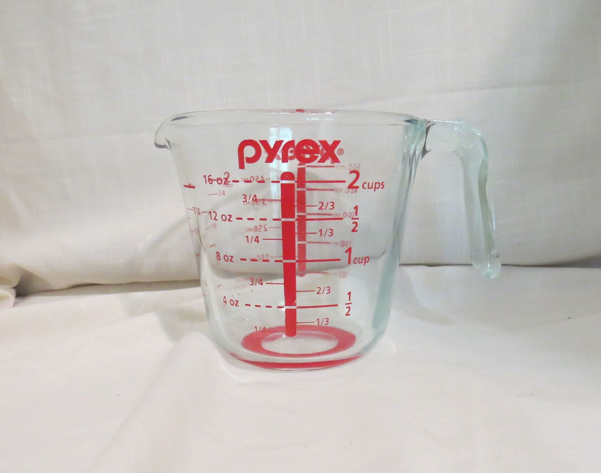 Pyrex Glass Measuring Cups 4 Cup / 1 qt. / 1 Liter & 2 Cup / 1 Pint / 500  ml.