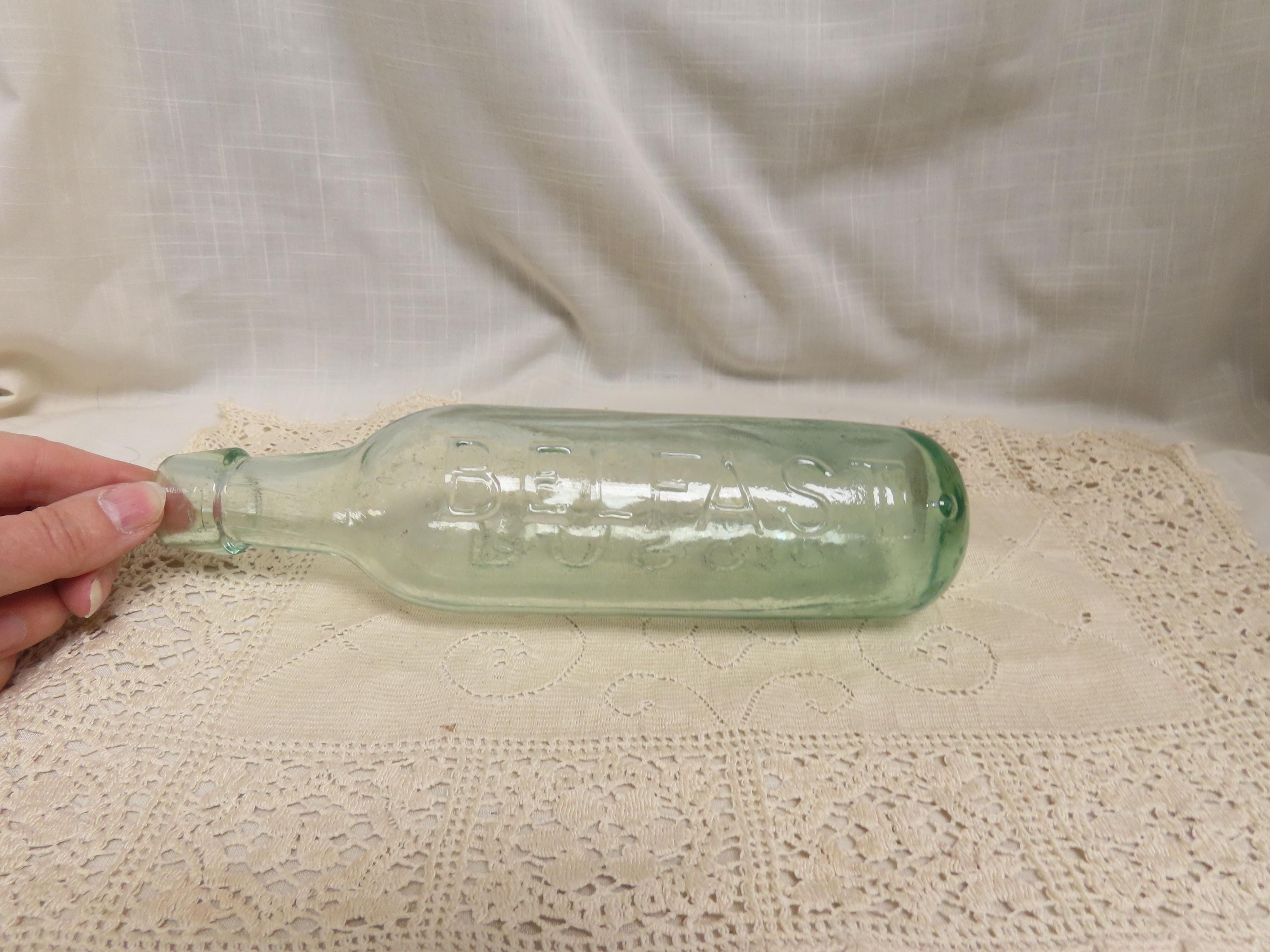 Antique Ross's Belfast Hand Blown Glass Ginger Ale Soda Pop Bottle Torpedo Bottle Advertising Bottle