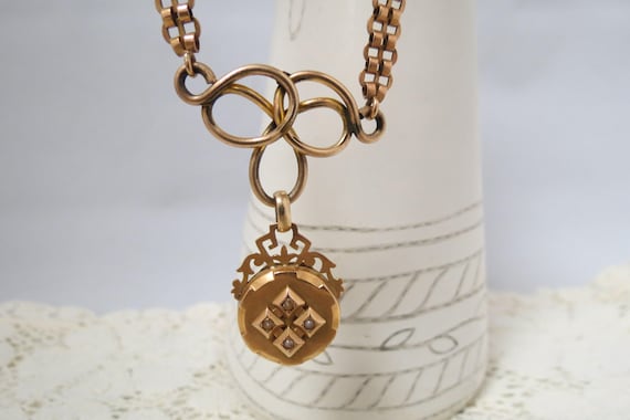 Antique Locket Seed Pearls Lock of Hair Rose Rolle