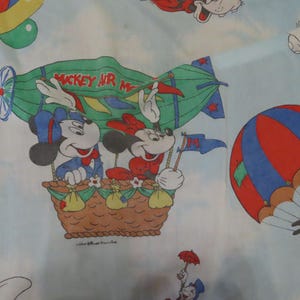 Juego de sábanas vintage de Mickey Mouse y Minnie Mouse de Walt Disney Productions con fundas de almohada. Para cama matrimonial o doble. Hecho en EE. UU. Disneyana.