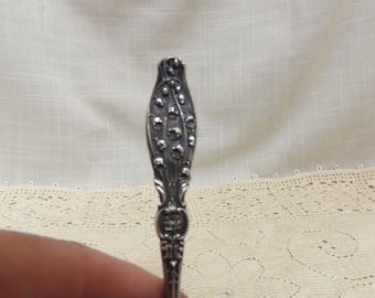 Antique Sterling Silver Demitasse Embossed Spoon Lily Of The Valley Simpson Hall & Miller Manufacturing Company