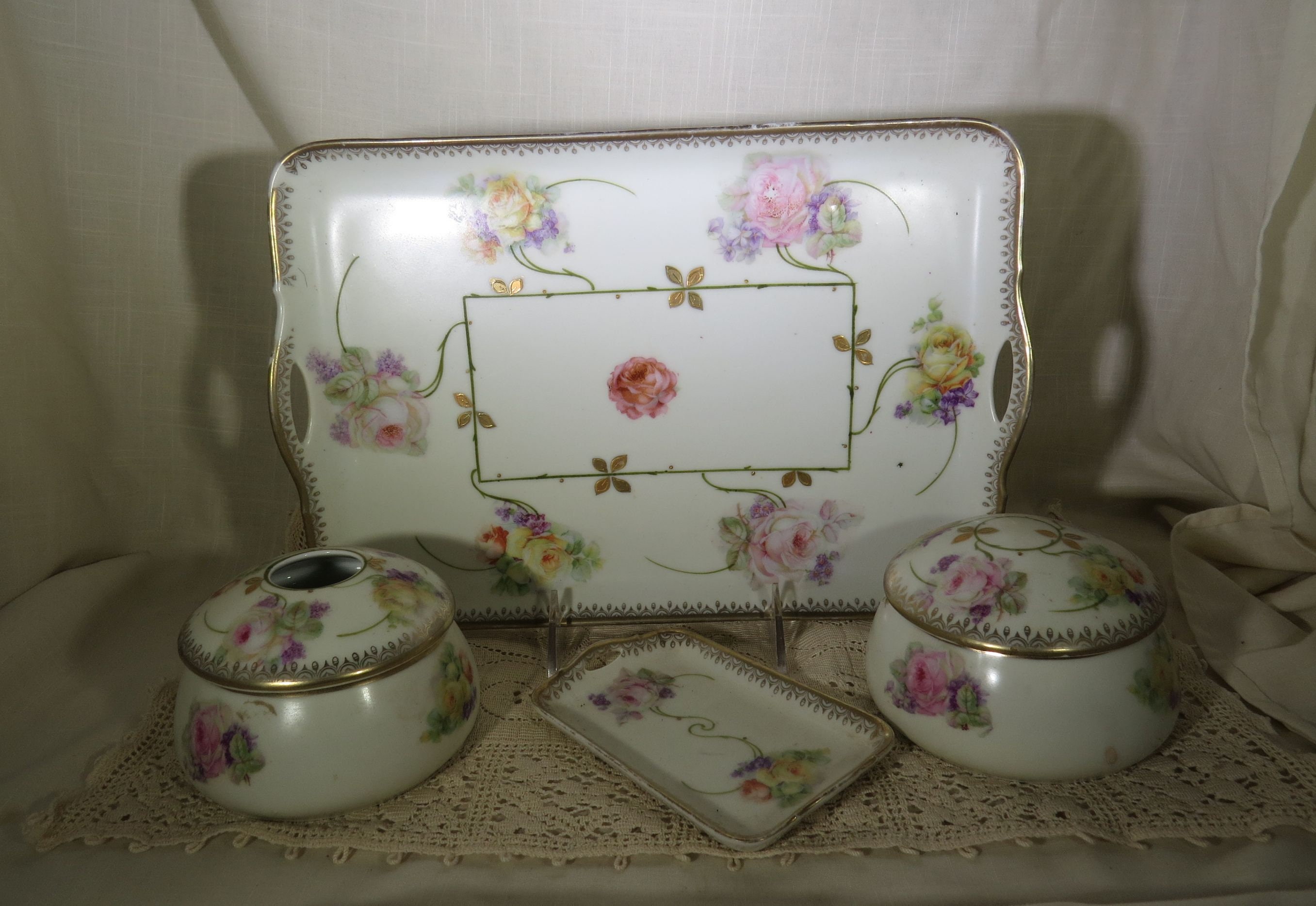 Antikes Porzellan Kommode Set Made in Bavaria Tablett Haar | Etsy