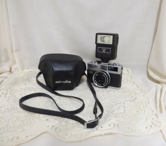 Vintage Minolta Hi Matic F Vivitar 125 Flash Faux Leather Case Etsy