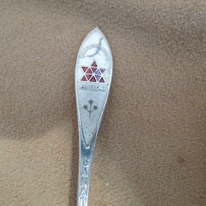 SALE Vintage Canada Confederation Souvenir Spoon Sterling Silver Enameled Stem BN Co Made In Canada Spoon Demitasse Spoon