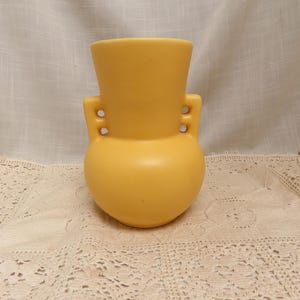 Antique Haeger Art Deco Vase Matte Yellow Glaze Art Pottery