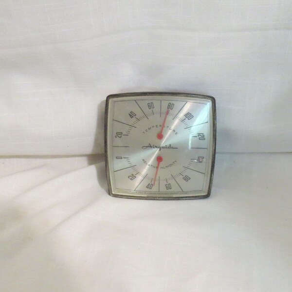 Vintage Home Weather Station Airguide Thermometer Hygrometer Made In USA Chicago Illinois Desk Model Wall Hanging Model