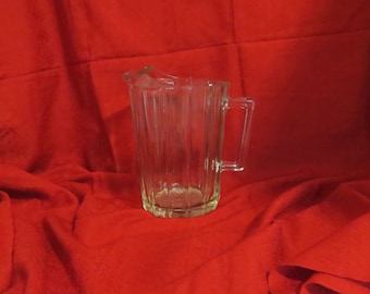 Vintage Heavy Glass Juice Pitcher Mixed Drink Pitcher With Ice Lip Barware Pitcher