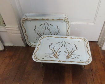 Vintage Lap TV Trays Wheat TV Trays