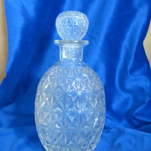 SALE Vintage Pressed Glass Liquor Decanter