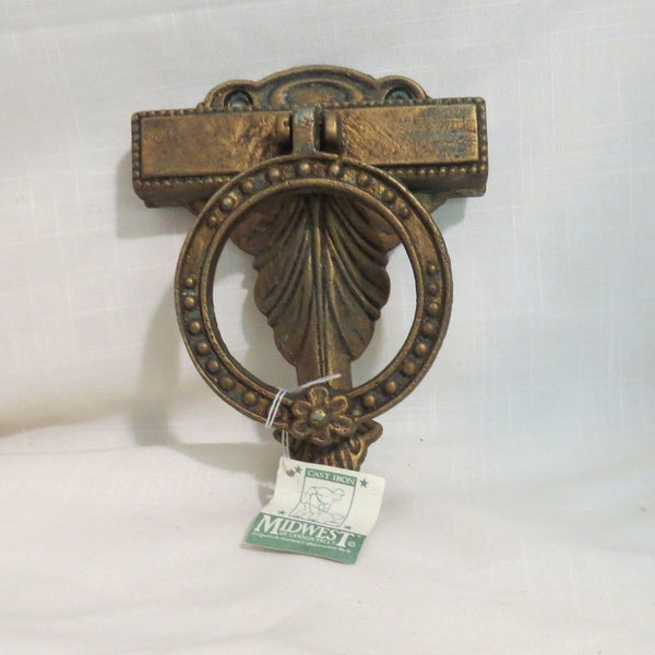 Vintage Cast Iron Door Knocker Midwest Of Cannon Falls Brass Finish Federal Style Door Knocker