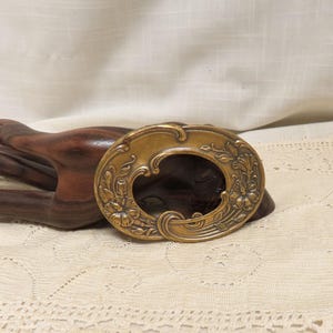 Vintage Art Nouveau Style Brooch Art Nouveau Reproduction Embossed Brass