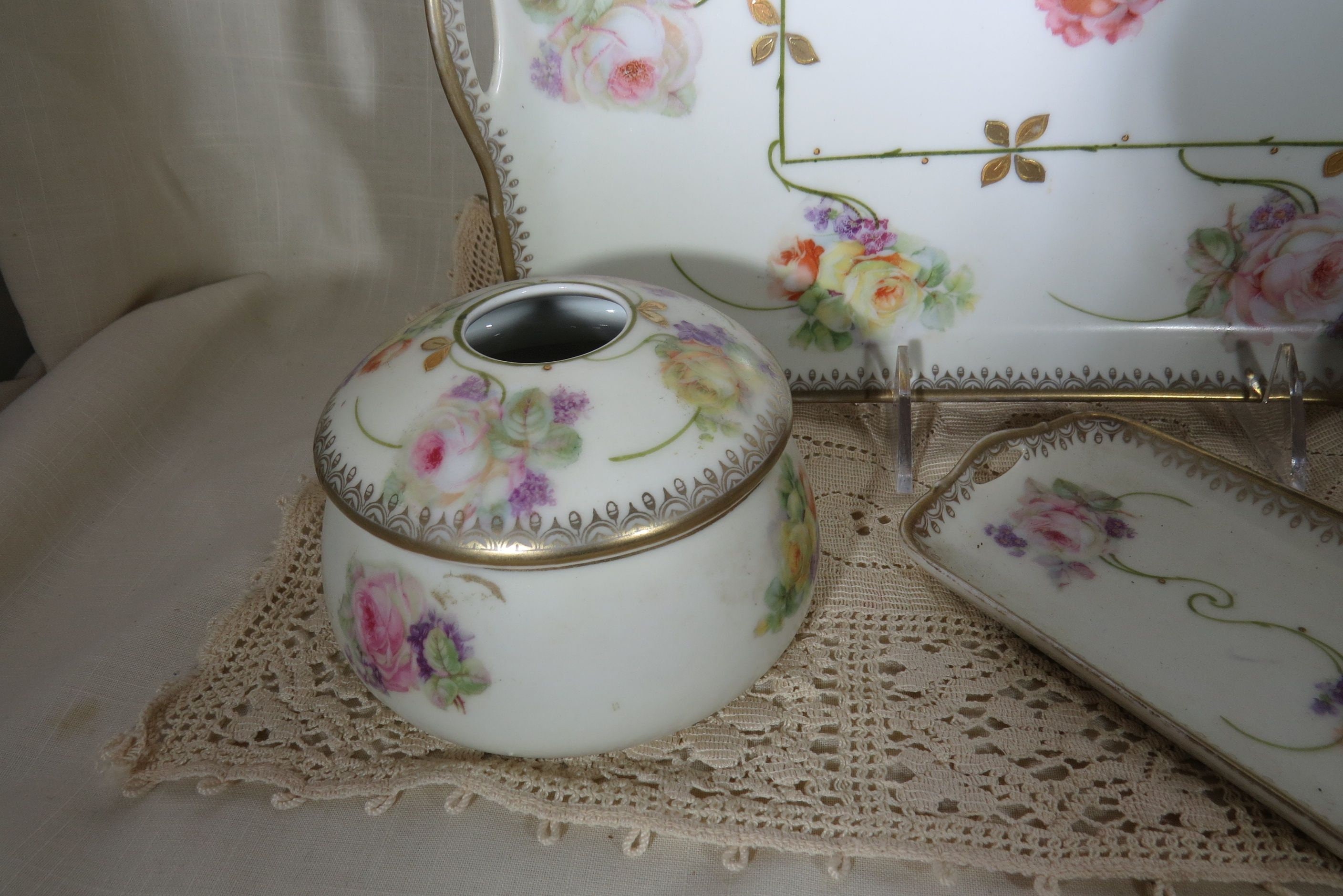 Antikes Porzellan Kommode Set Made in Bavaria Tablett Haar | Etsy