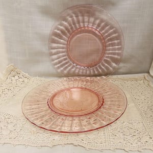 Vintage Pink Depression Glas Luncheon Teller