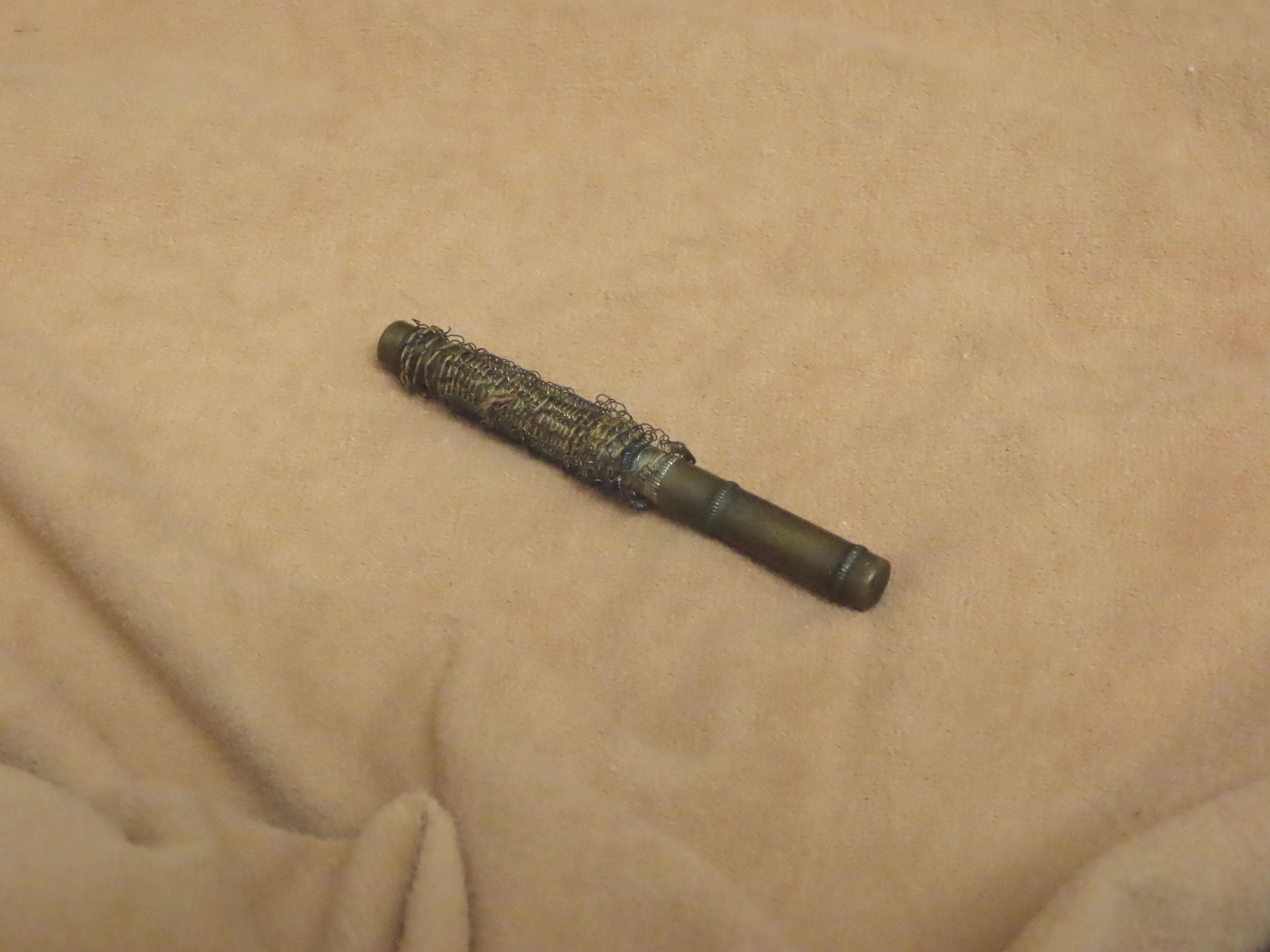 Antique Wire Wrapped Needle Case Brass And Steel Needle Case Brass Etui