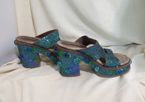 SALE Vintage Candies Sandals Glittered Bejeweled … - image 2