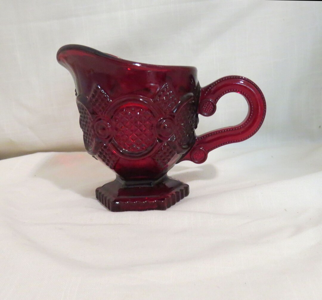 Vintage Cape Cod Ruby Red Glass Creamer Avon Creamer Etsy