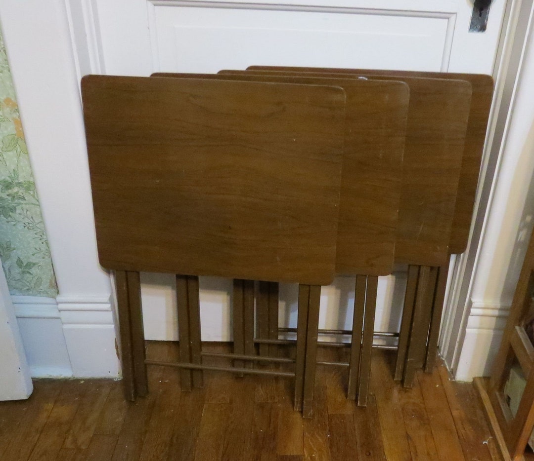SALE Vintage Wooden TV Trays Etsy