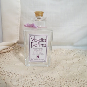 SALE Vintage Violetta Di Parma Bath Foam Bottle With Bow Bain Moussant Voilettes De Parme Borsari 1870