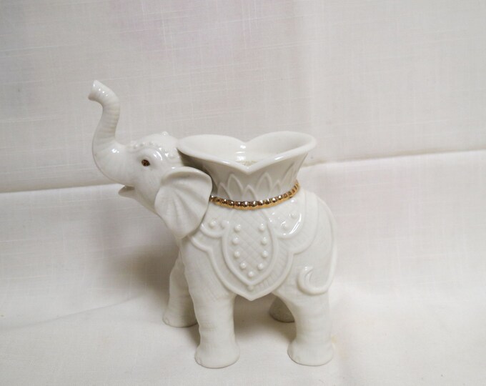 Vintage Lenox Elephant Candle Holder Palace Elephant Trunk up Etsy