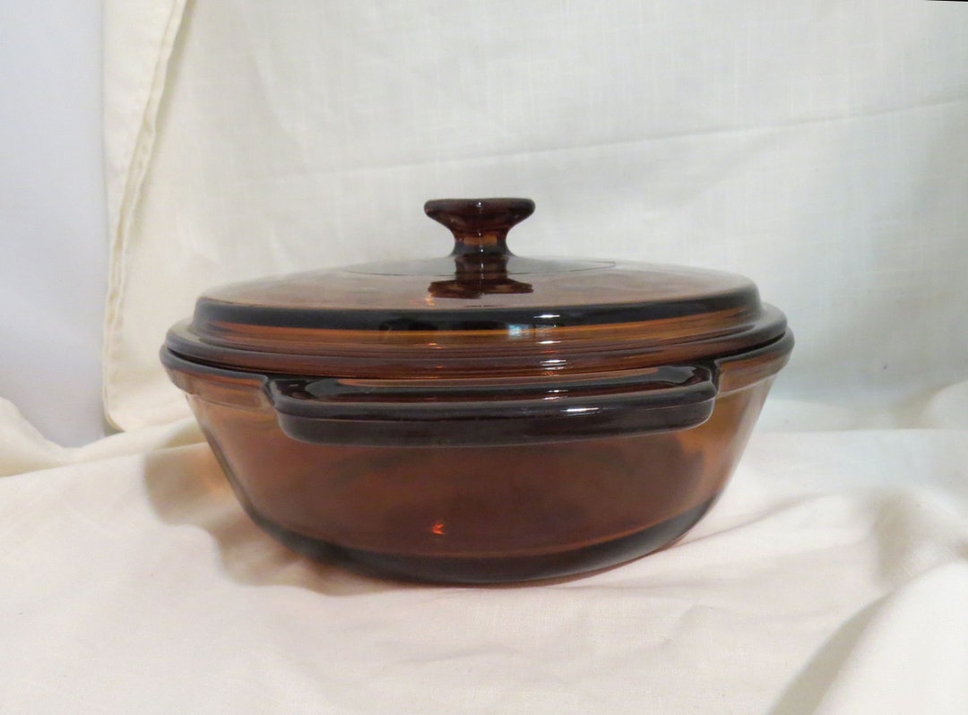 Vintage Anchor Hocking Glass Covered Casserole Dish 1 1/2 Etsy