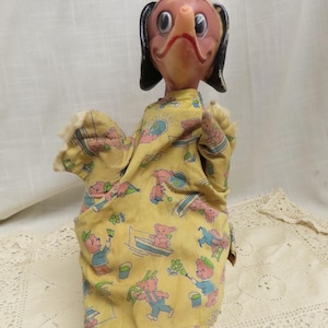 Vintage Disney Hand Puppet Dachsie From The Ugly Dachshund W.D.P. Dog Puppet Dachie Gund Manufacturing Company Made In USA