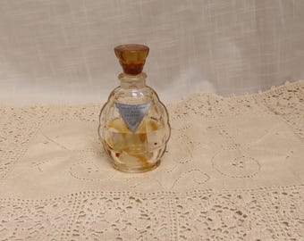 SALE Vintage Heure Intime Vigny Eau De Cologne Bottle Embossed Bottle Paper Foil Label