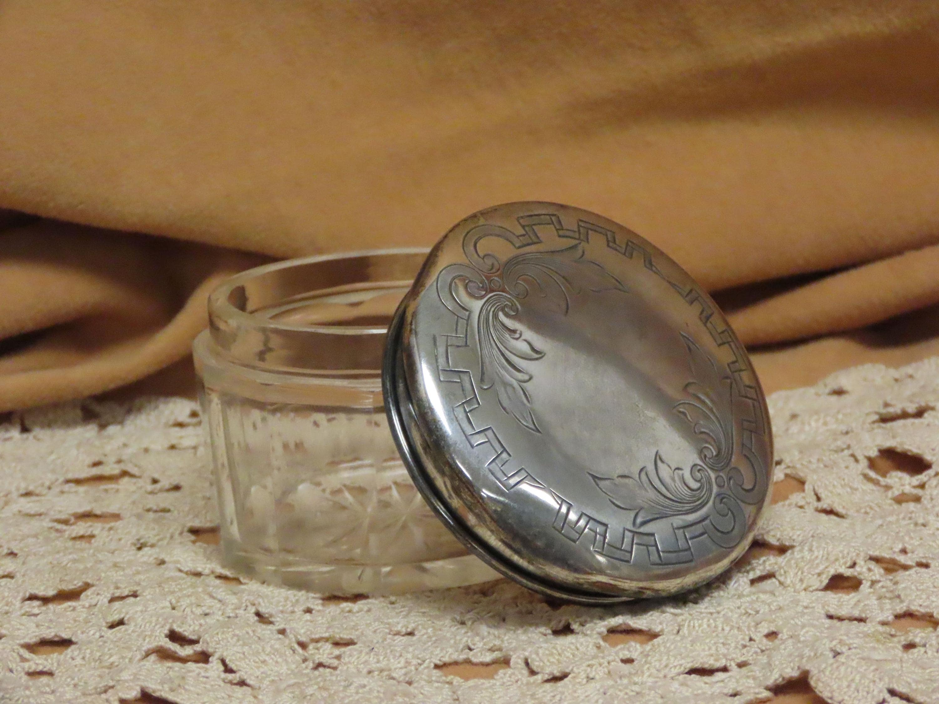 Antique Glass Jars With Metal Lids - Etsy