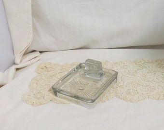 Antique Glass Matches Holder And Disposal Coffee Table Match Holder Tobacciana
