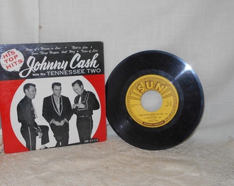 Rare Vintage Johnny Cash Sun Records In Cover His Top Hits With The Tennesse Two Country Western Record Sun E P-114