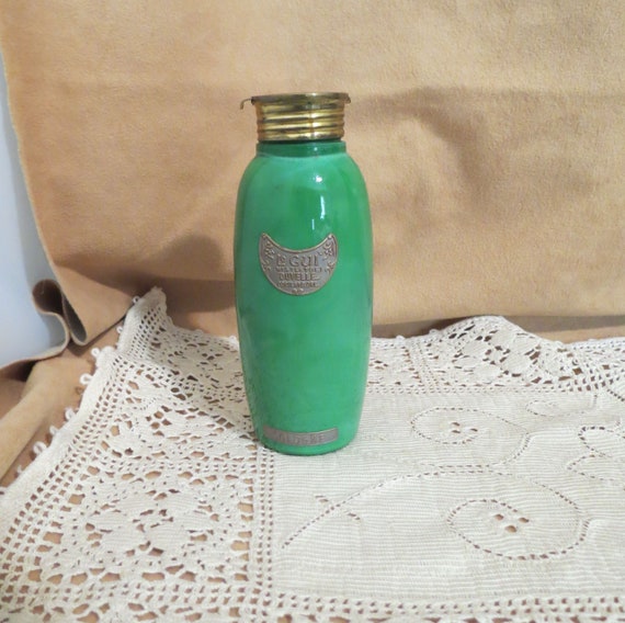 Antique Le Gui Mistletoe Duvelle Talc Bottle Green