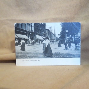 VERKAUF Antike Pine Street Willamsport Pennsylvania Postkarte Souvenir-Postkarte Unbenutzte Postkarte