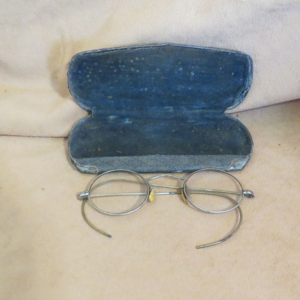 Antique Round Lens Spectacles In Case Topeka Kansas Edwardian Spectacles Edwardian Glasses