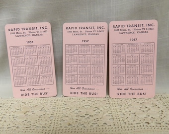 SALE Vintage Rapid Transit Lawrence Kansas 1957 Bus Schedules For All Occasions Ride The Bus