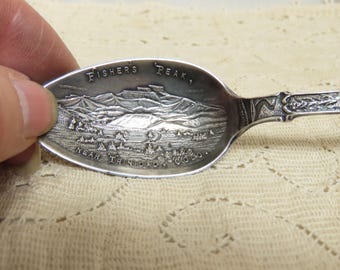Navajo Fred Harvey Era Sterling Silver Souvenir Spoon Whirling Log