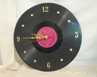 Vintage Record Clock Jingle Jangle Jingle Gene Autry OKeh Record Runs