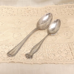 Antique Sterling Silver Spoons Hand Engraved Gorham Virginia Pattern Towle Silversmith Canterbury Pattern