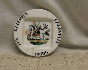Vintage Hand Painted Advertising Ashtray Edition La Maitrise Made in France Lafayette Paris Aux Galeries French Territories And Cities