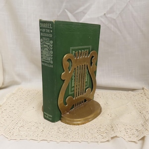 Vintage Brass Lyre Bookends Made In India