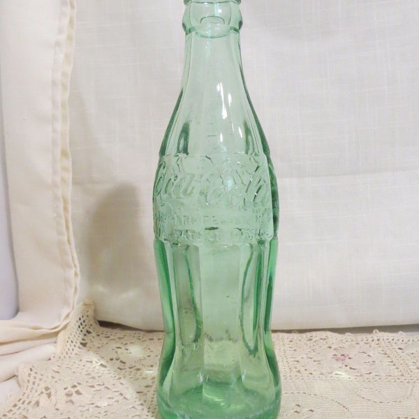 Vintage Embossed Glass Coke Bottle Coca Cola Advertising Bottle Kansas City Missouri 6 Oz. Size