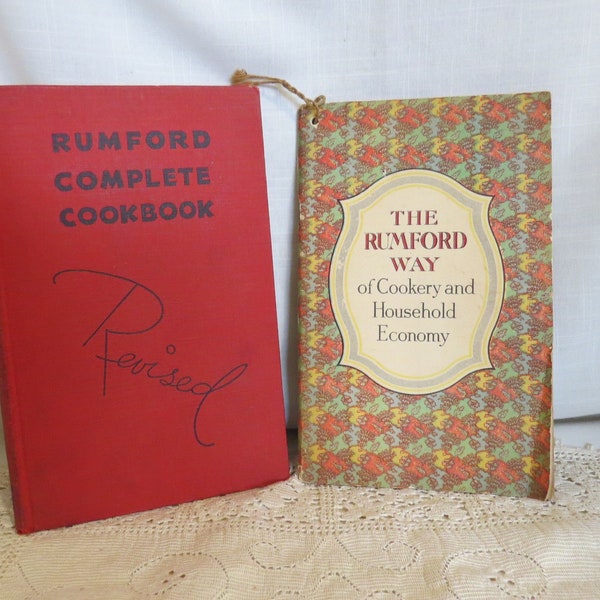 SALE Vintage Cookbooks Rumford Baking Powder The Rumford Way Rumford Complete Cookbook Revised Advertising Cookbooks