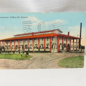 Antike Coffeville Kansas Postkarte Natatorium